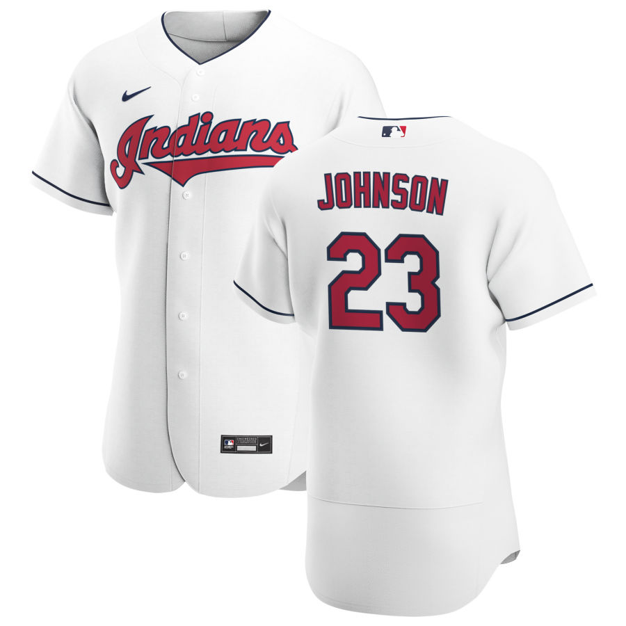 Cleveland Indians #23 Daniel Johnson Men Nike White Home 2020 Authentic Team MLB Jersey
